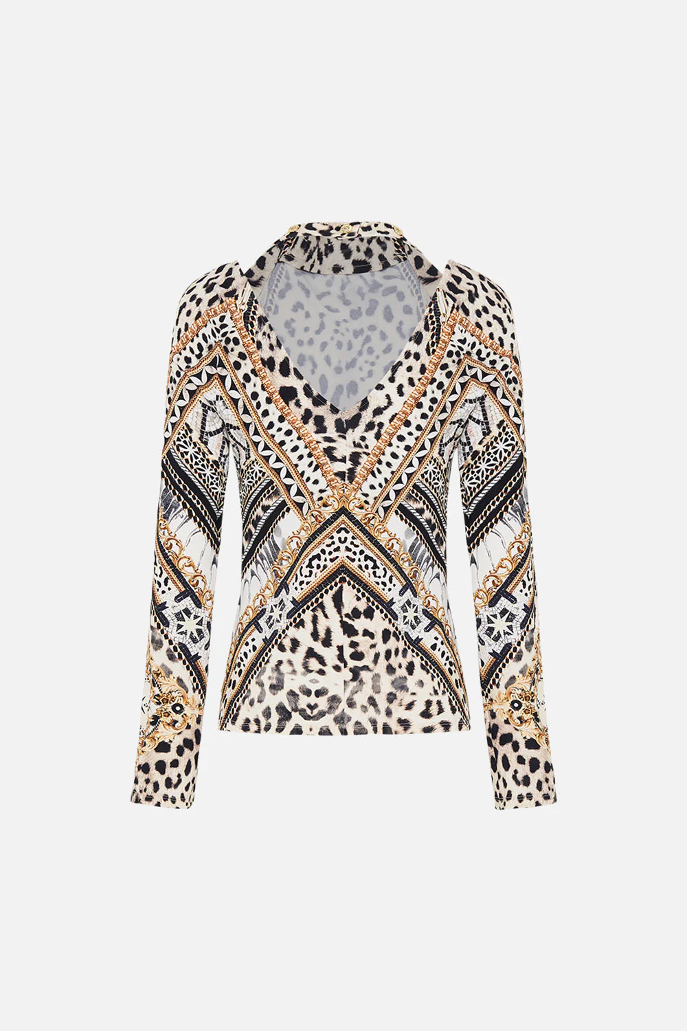 CUT OUT SHOULDER KNIT TOP MOSAIC MUSE - Image 8