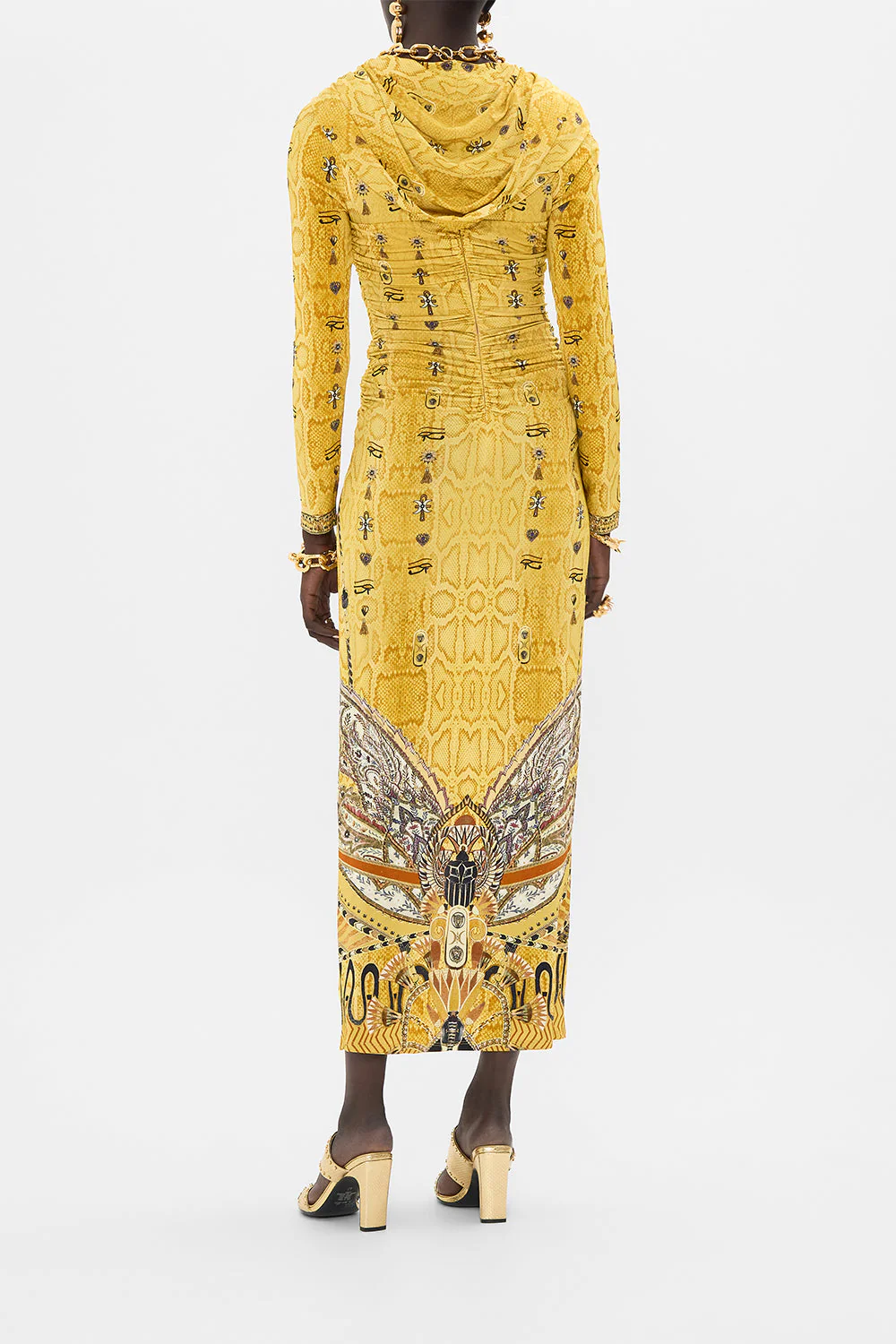 TWIST FRONT JERSEY HOODED DRESS VALLEY OF THE KINGS - Image 2