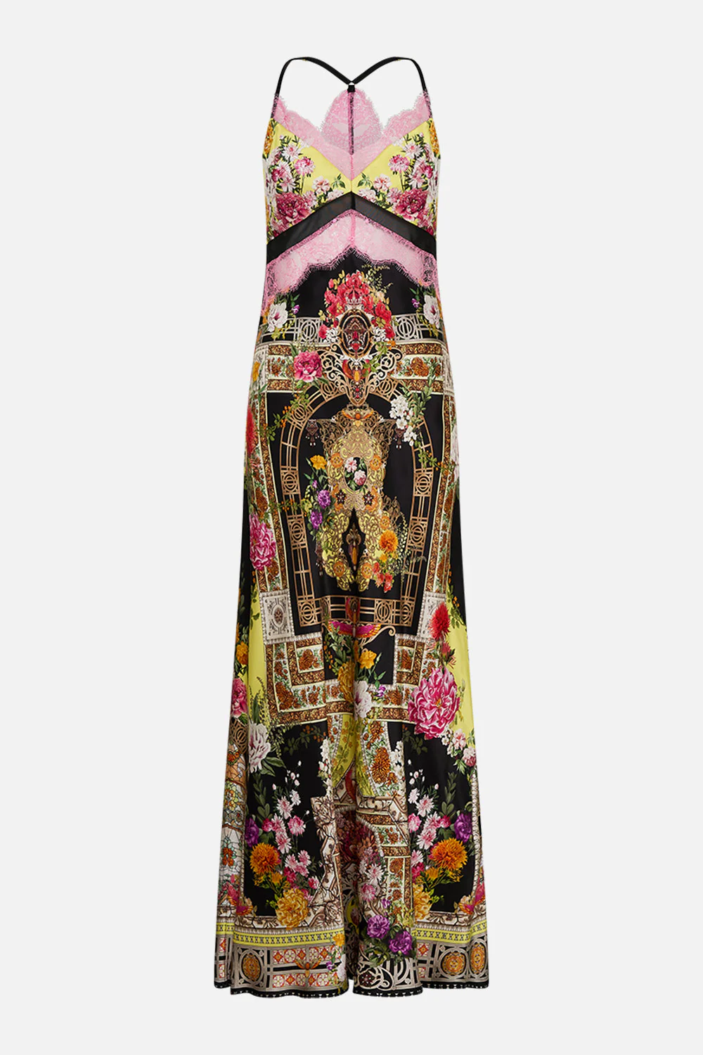 LACE SPLICE BIAS LONG DRESS ADORNED IN ALEXANDRIA - Image 3