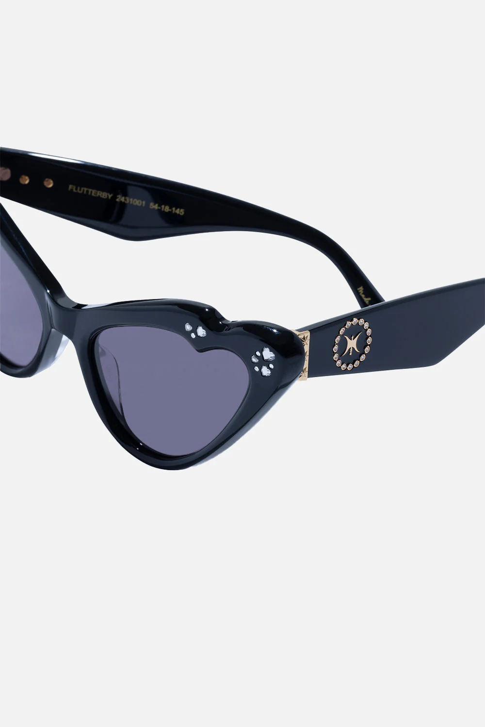 FLUTTERBY SUNGLASSES SOLID BLACK - Image 3