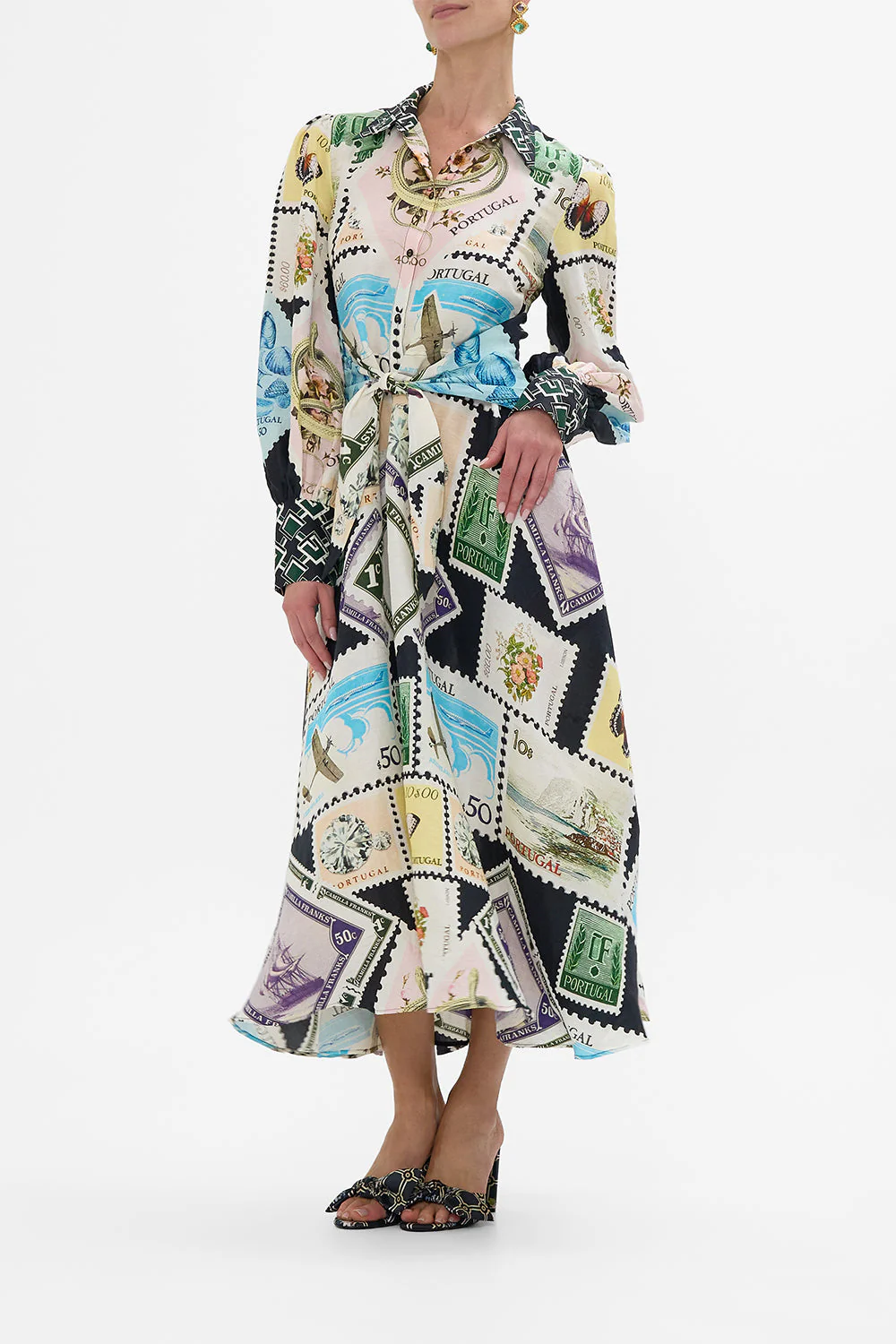 WAIST TIE SHIRT DRESS MY PORTO PEN PAL - Image 4