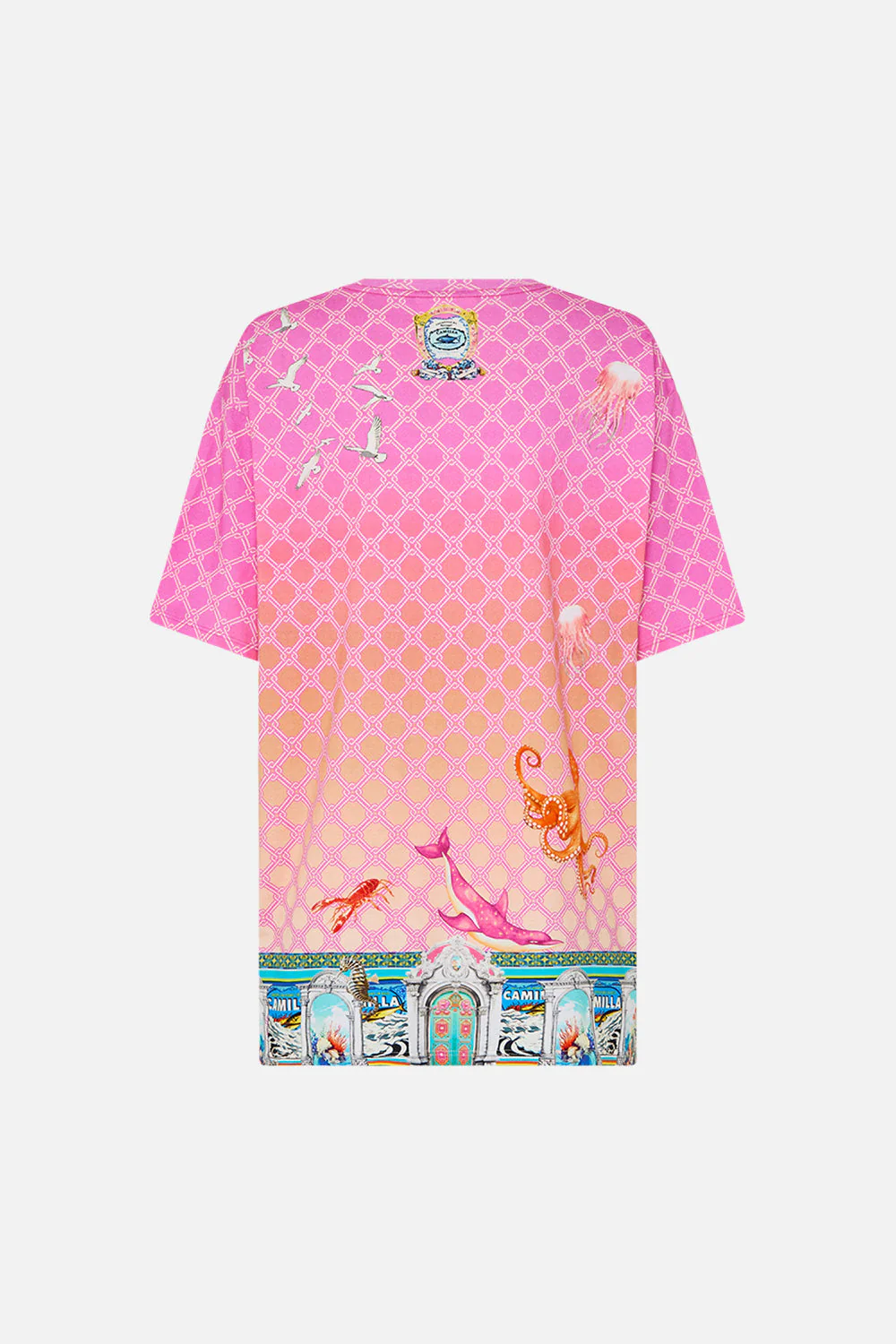 OVERSIZED BAND TEE - PINK/ MULTI SALTY SPLENDOUR - Image 7
