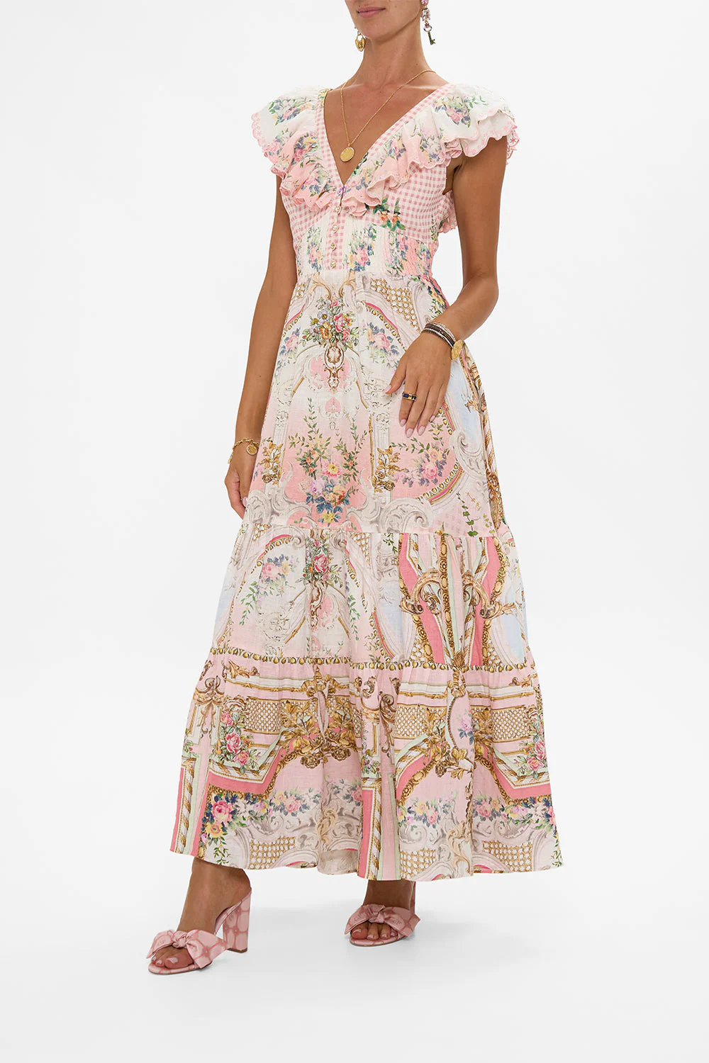 TIERED DRESS WITH NECK FRILL LISBON LULLABY - Image 4