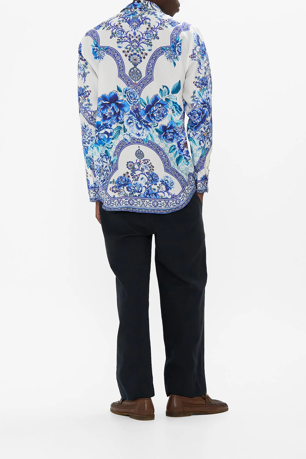 LONG SLEEVE HIDDEN PLACKET SHIRT A CERAMIC GARDEN - Image 2