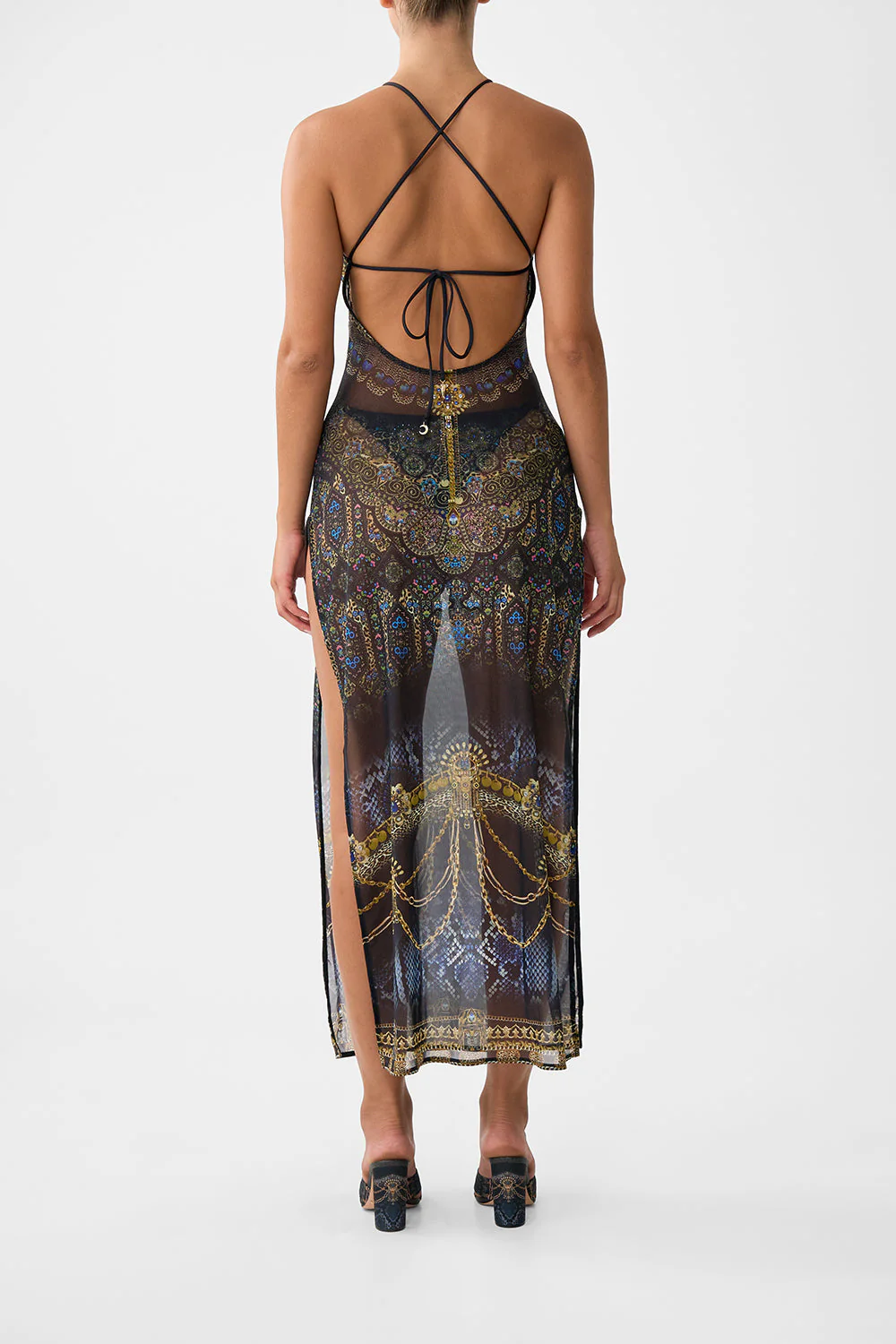 HIGH NECK BEACH MAXI DRESS WITH TIE BACK SONG OF THE SOLSTICE - Image 2