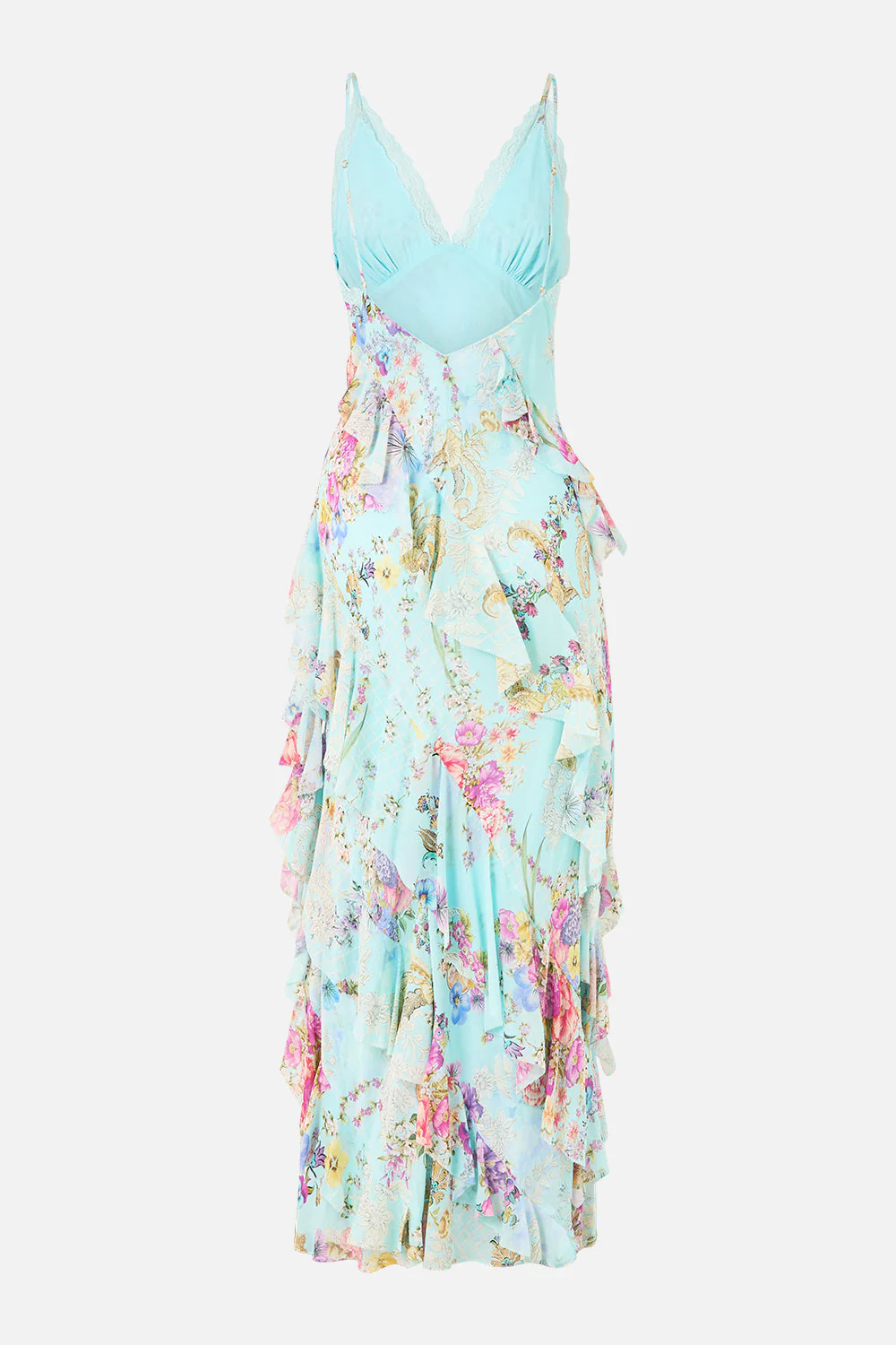ASYMMETRICAL RUFFLE SLIP DRESS BAZAAR BLOOMS - Image 7