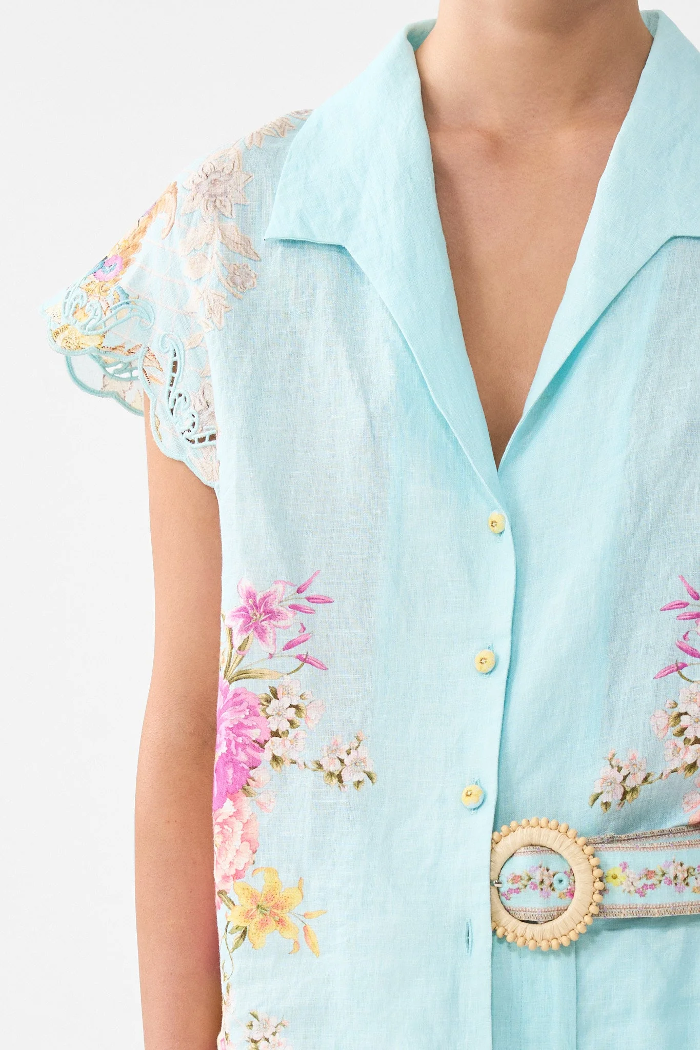 BUTTON THROUGH COLLARED TOP BAZAAR BLOOMS - Image 6