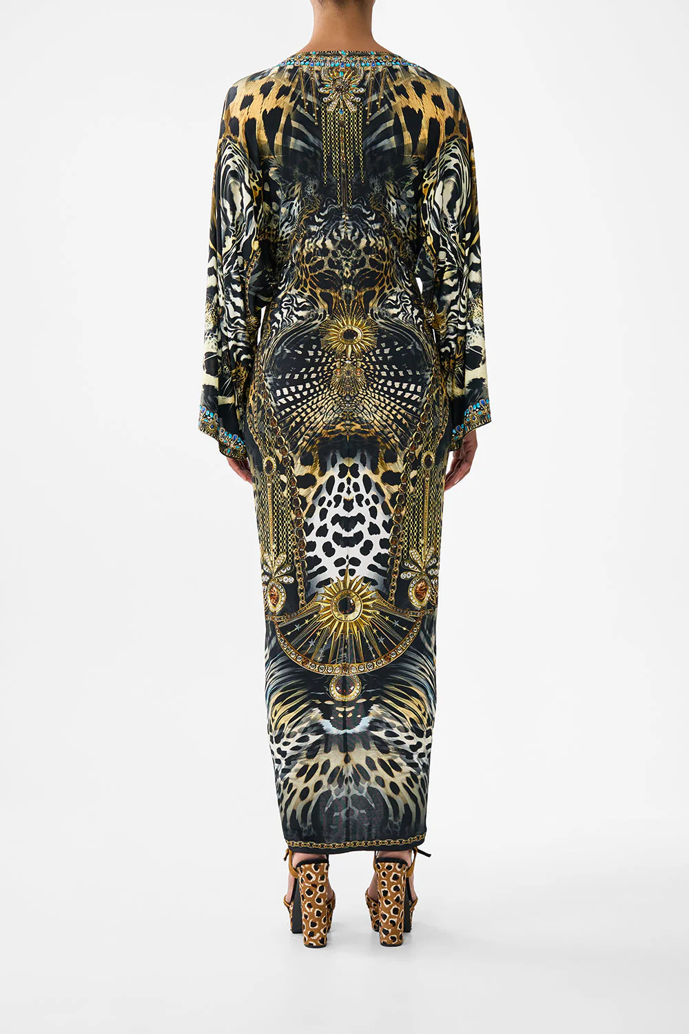 LONG SPLIT FRONT TWIST DRESS FELINE FOLKLORE - Image 2