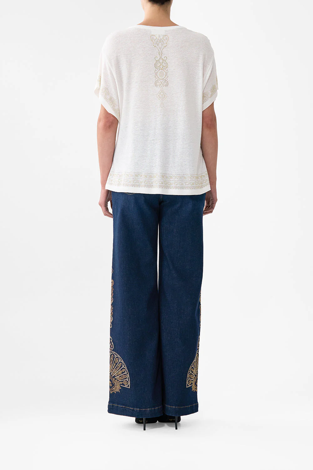 T-SHIRT WITH DROPPED ARMHOLE - WHITE EAST OF ISTANBUL - Image 2