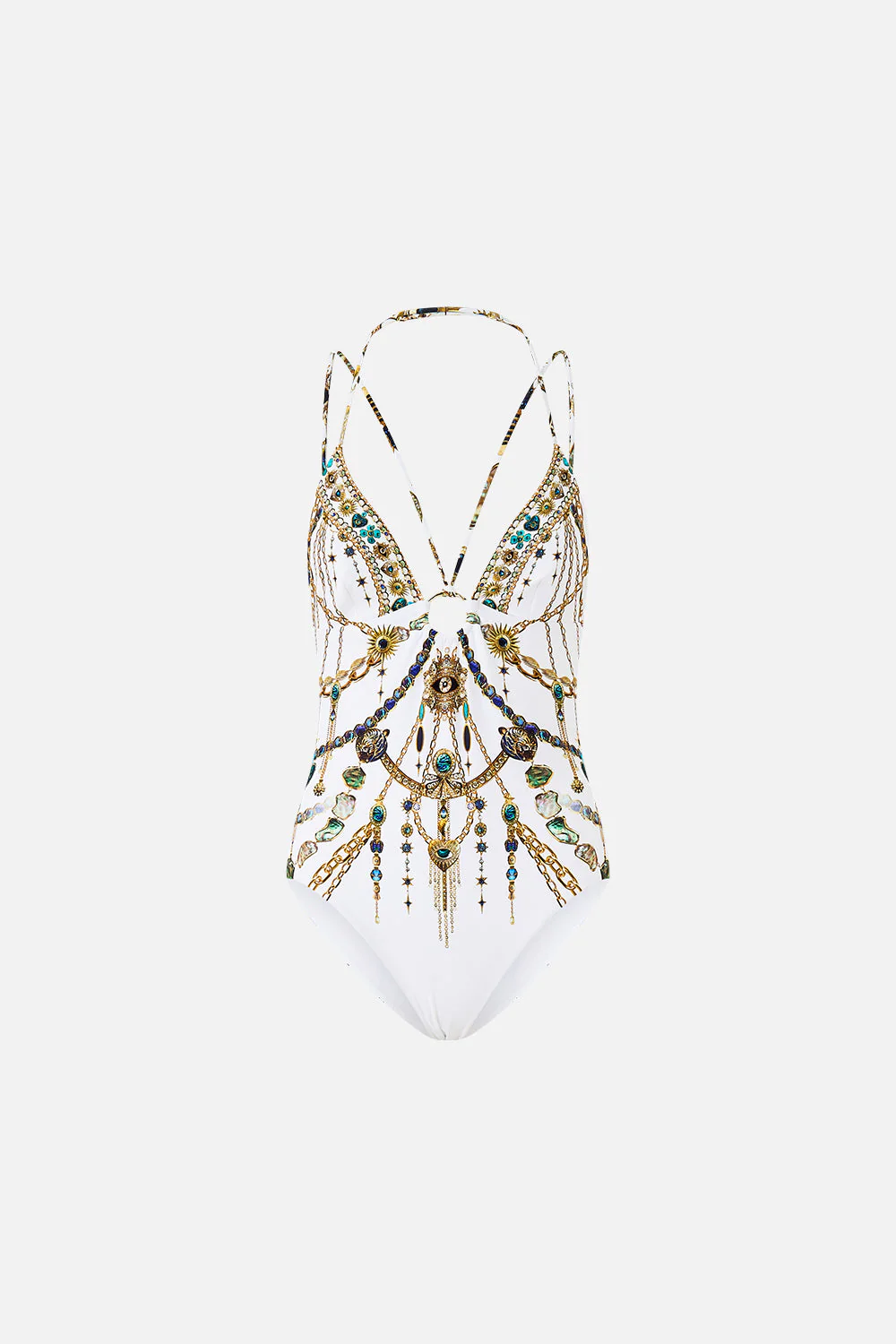 MULTI STRAP HALTER TRI ONE PIECE WITH TRIM CHAIN GANG - Image 3