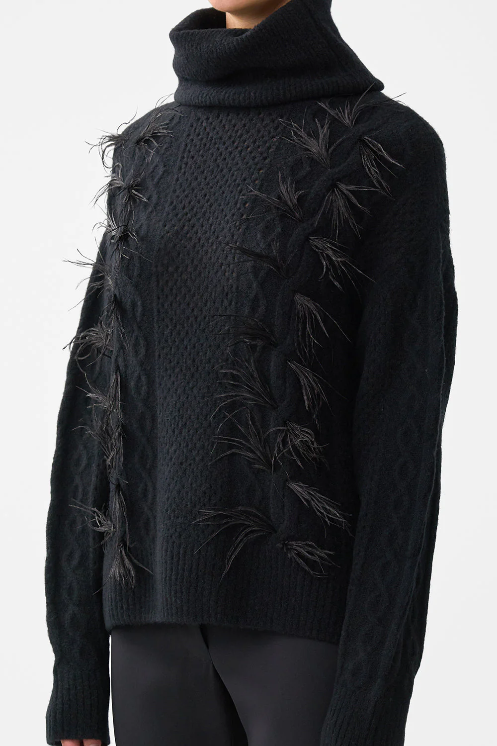 ROLL NECK JUMPER- BLACK OTTOMAN ELEGANCE - Image 5