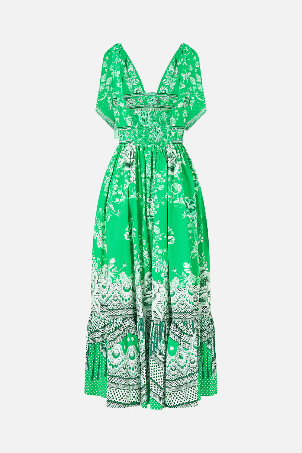 WAISTED MIDI DRESS WITH SHOULDER TIES SACROMONTE SEÑORITA - Image 6