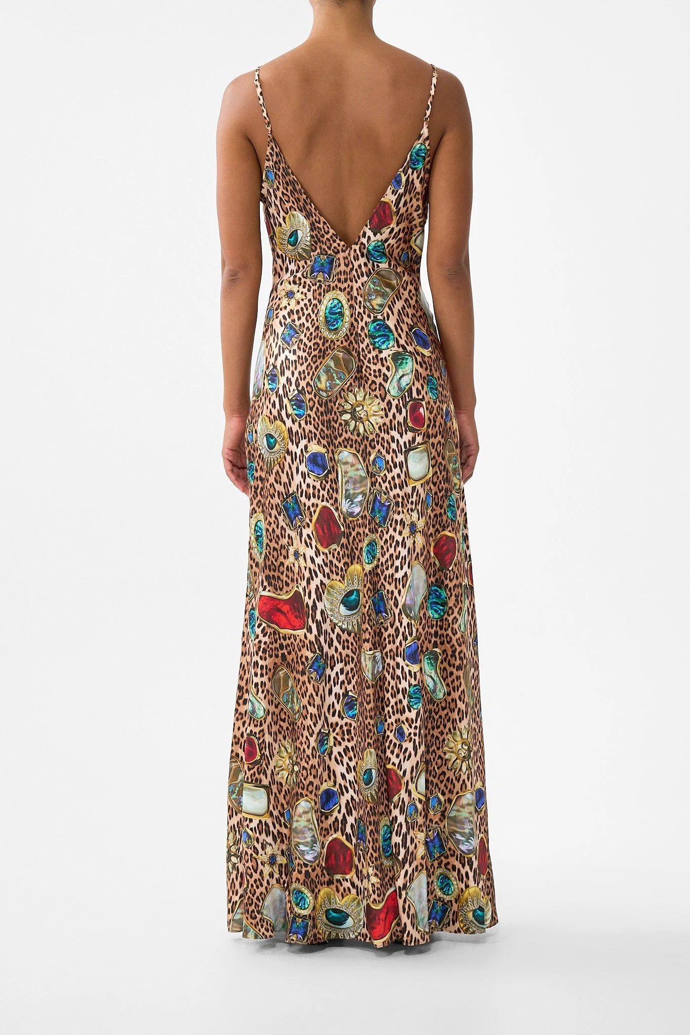 V-NECK FULL LENGTH BIAS SLIP DRESS NAZAR NIRVANA - Image 2