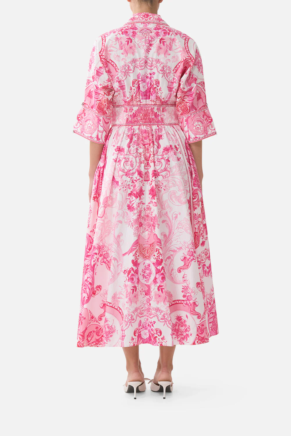 SHAPED WAISTBAND MIDI DRESS LIVIN LA VIDA ROSA - Image 2