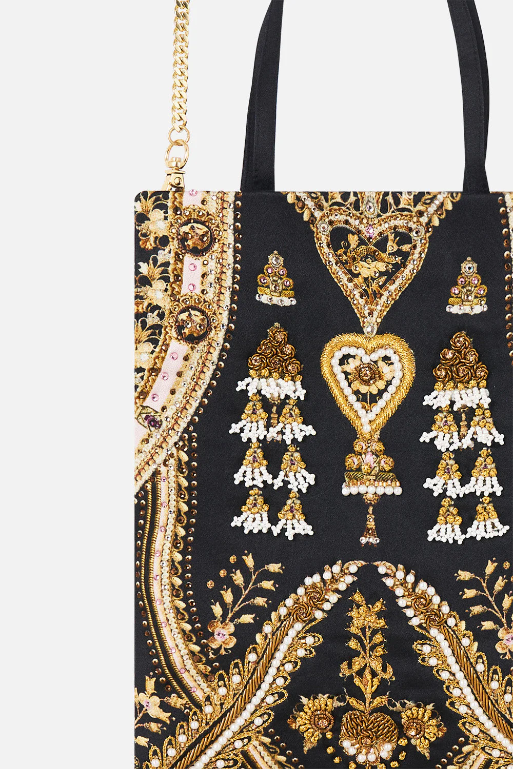 EMBELLISHED MINI TOTE WITH CHAIN STRAP TAURUS RISING - Image 3