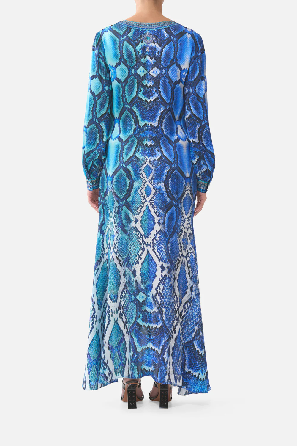 TIE WAIST LONG SLEEVE DRESS THE SAPPHIRE SERPENT - Image 2